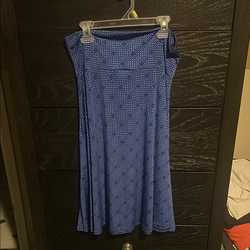 LuLaRoe Blue Geometric A-Line Skirt